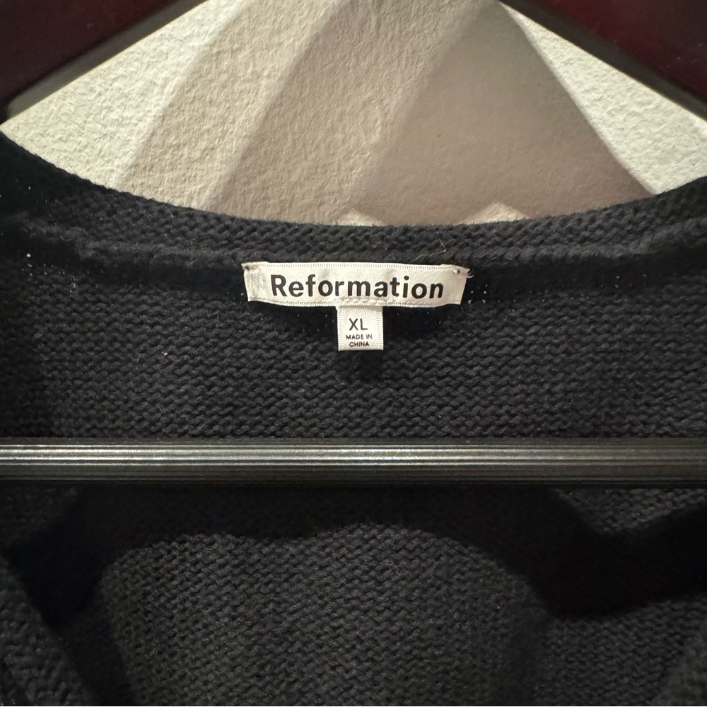 Reformation Black Ribbed Crop Tank - Picture 2 of 3